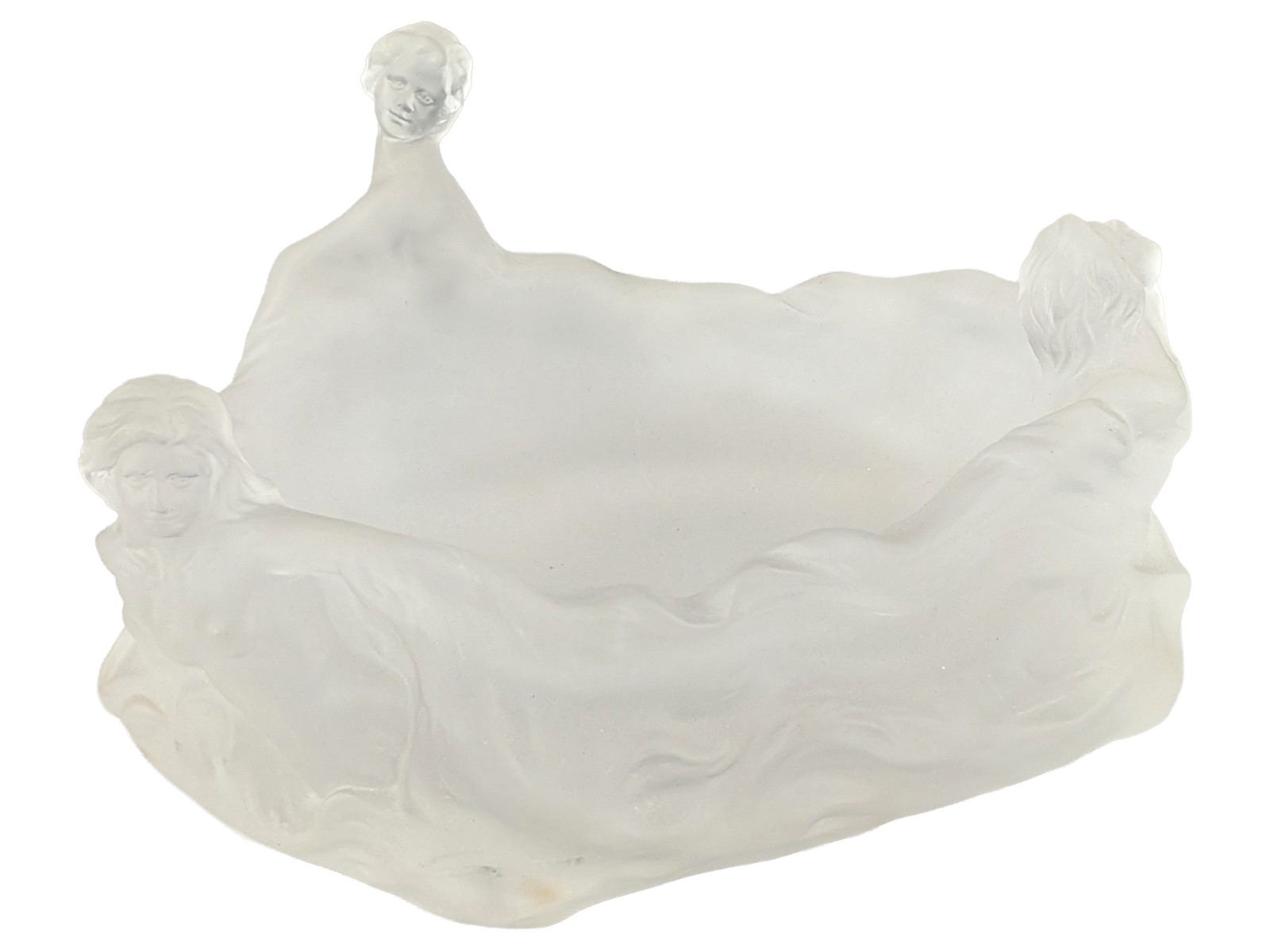 Crystal Glass White 3 Ladies Bowl 24.4cm Ex Display