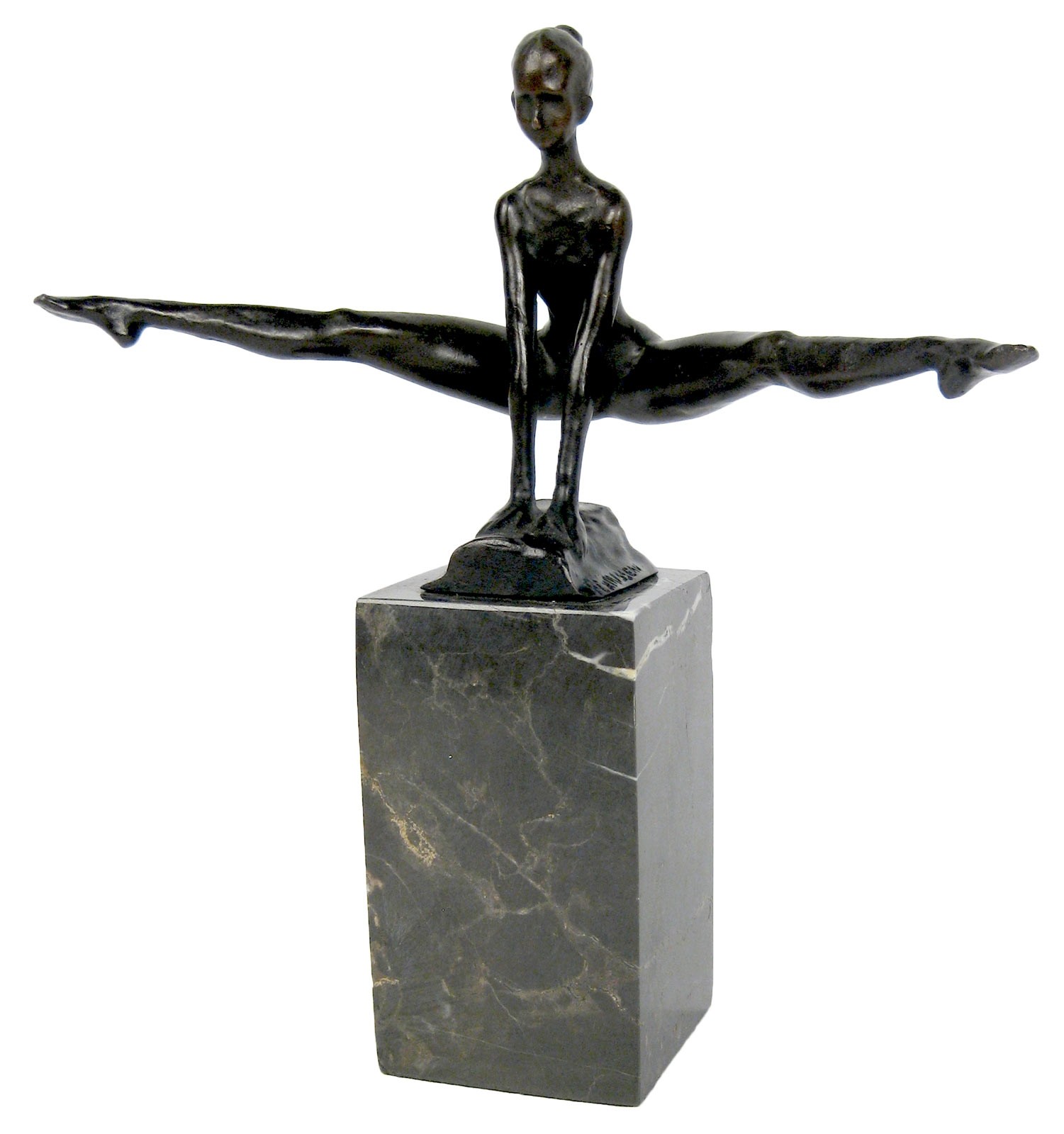 Gymnast Bronze Sculpture On Marble Base Hot Cast Bronze Figurines