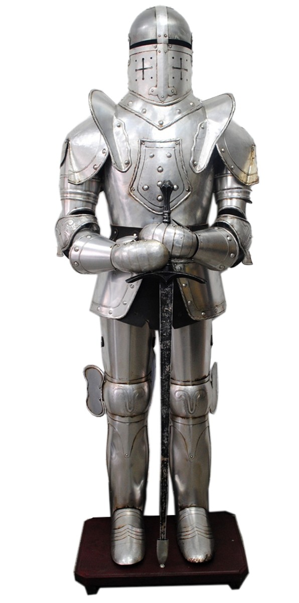 Silver Medieval Suit of Armour With Sword 178cm
