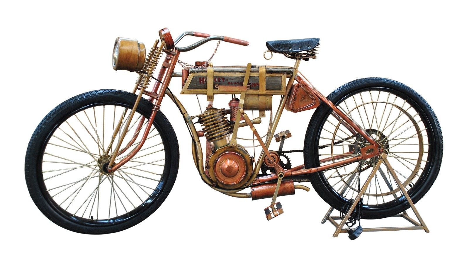Vintage Gold Motorbike Decoration - 200cm