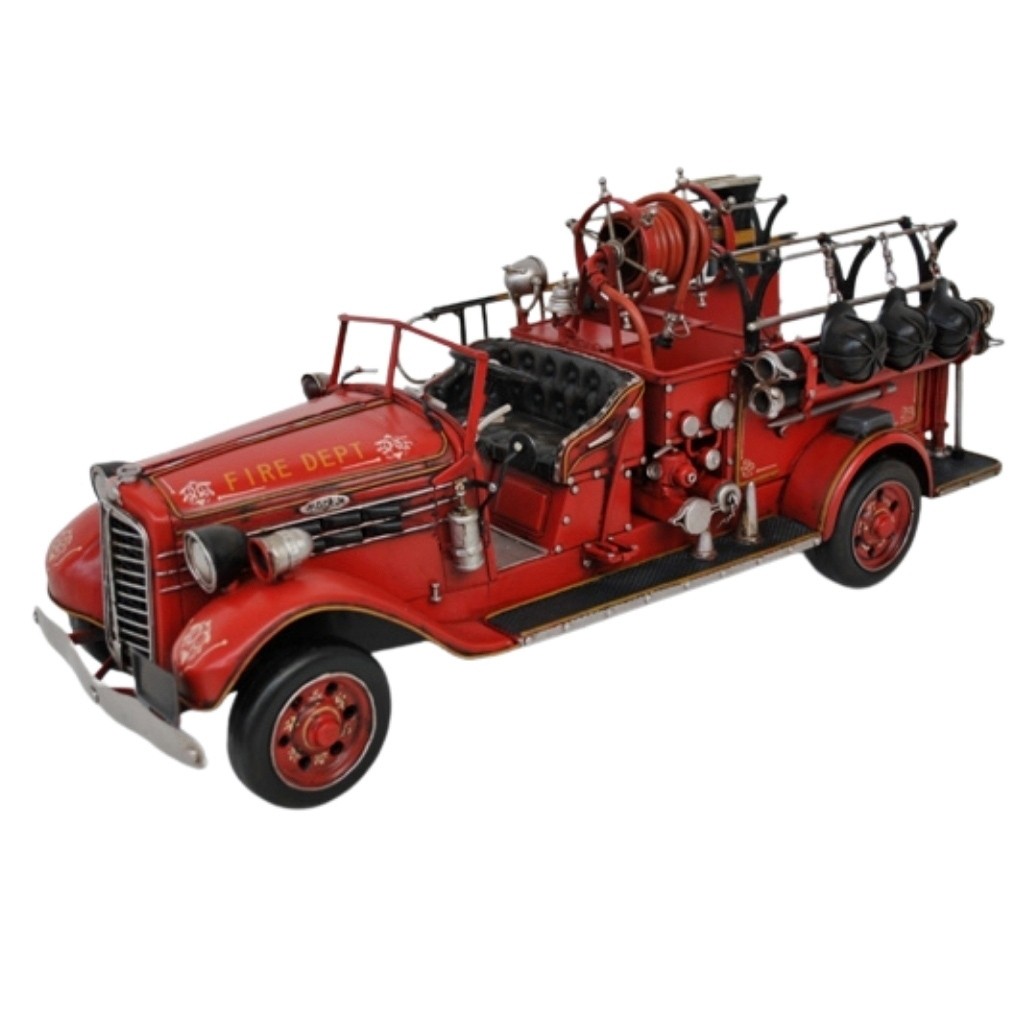 43.5cm 1930s American Red Fire Engine