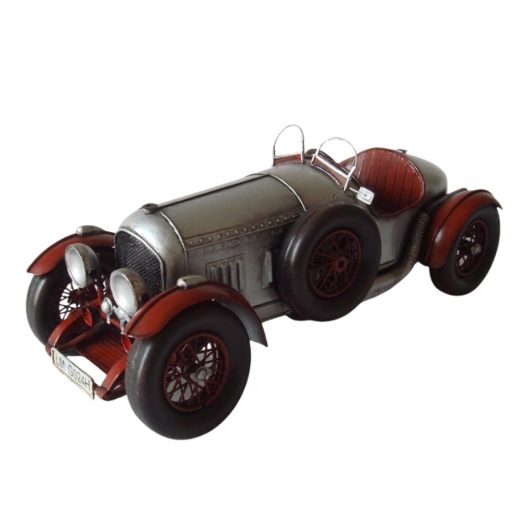 35cm 1920s Open Top Silver Roadster