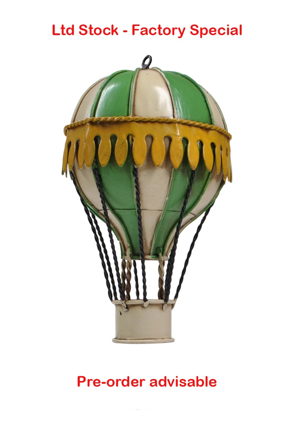 13cm Green Montgolfier Balloon - PRE-ORDER