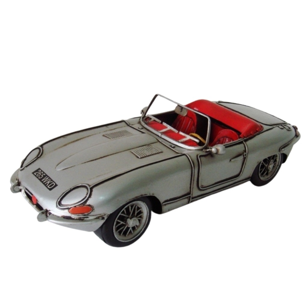 33cm Silver 1960s Sports Car