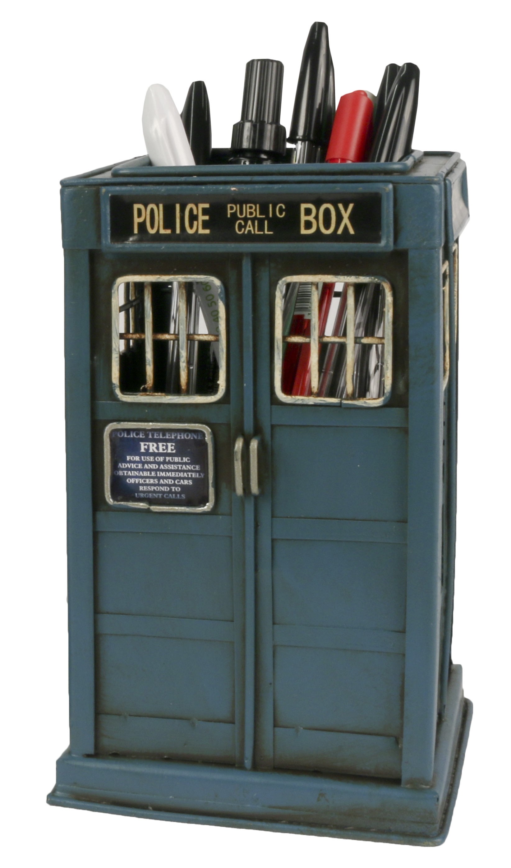 Police Box Pen Holder - 16cm