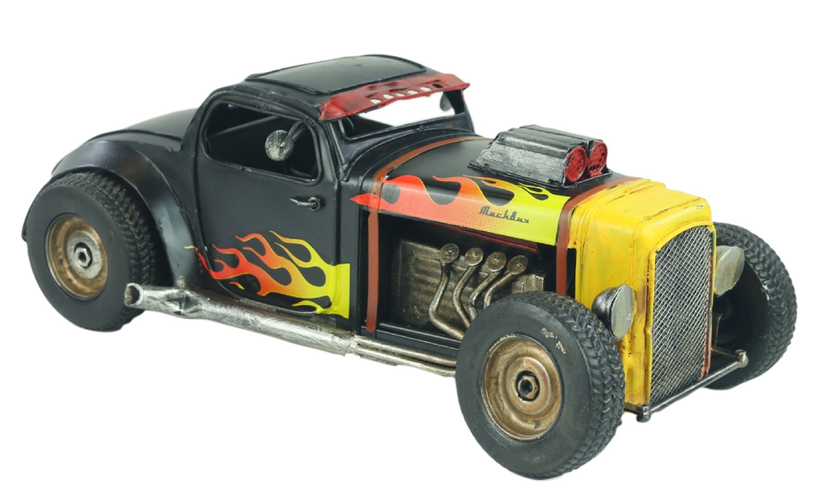 Black & Yellow Hot Rod Drag Racer - 32cm