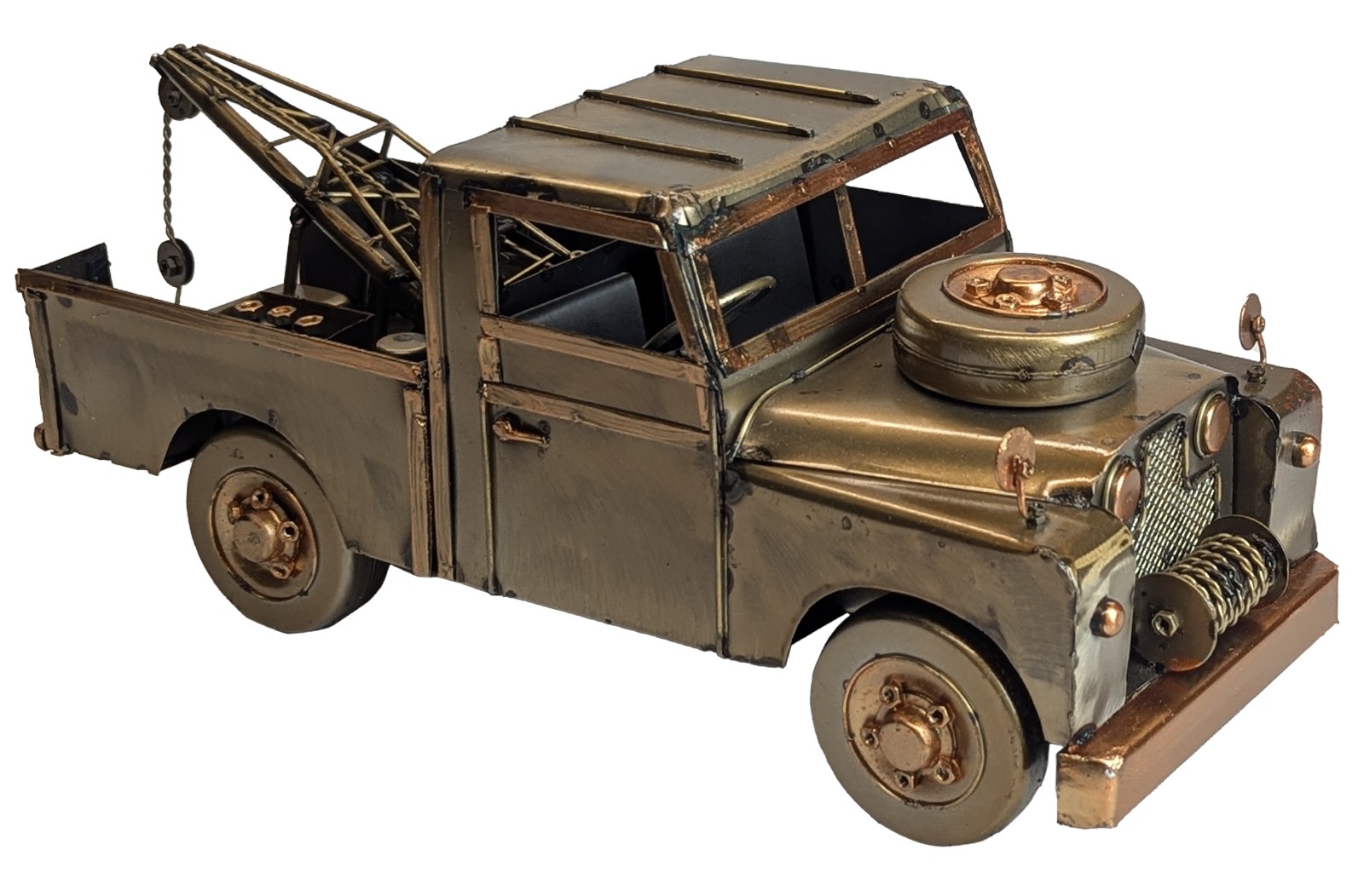 4X4 Tow Truck - Polished Metal - 34cm