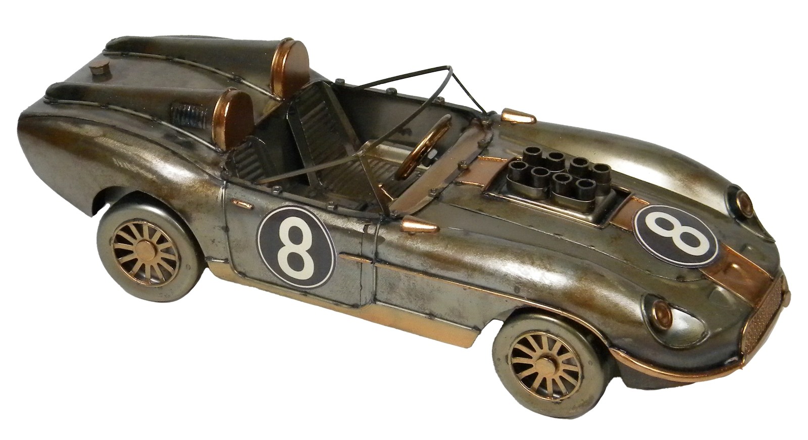 Racing Car - Polished Metal 31cm