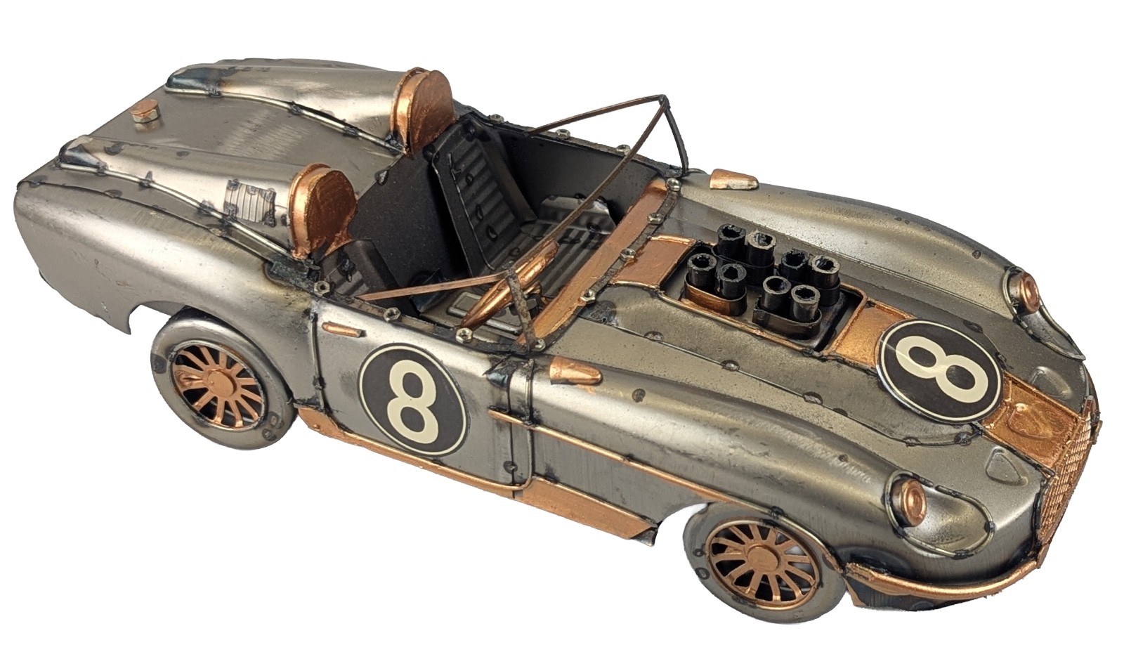 Racing Car - Polished Metal 31cm