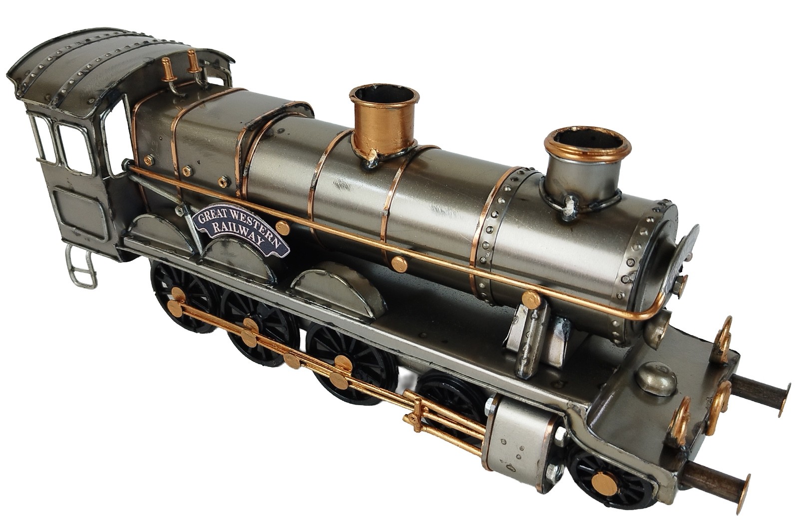 Polished Metal Steam Train 30cm