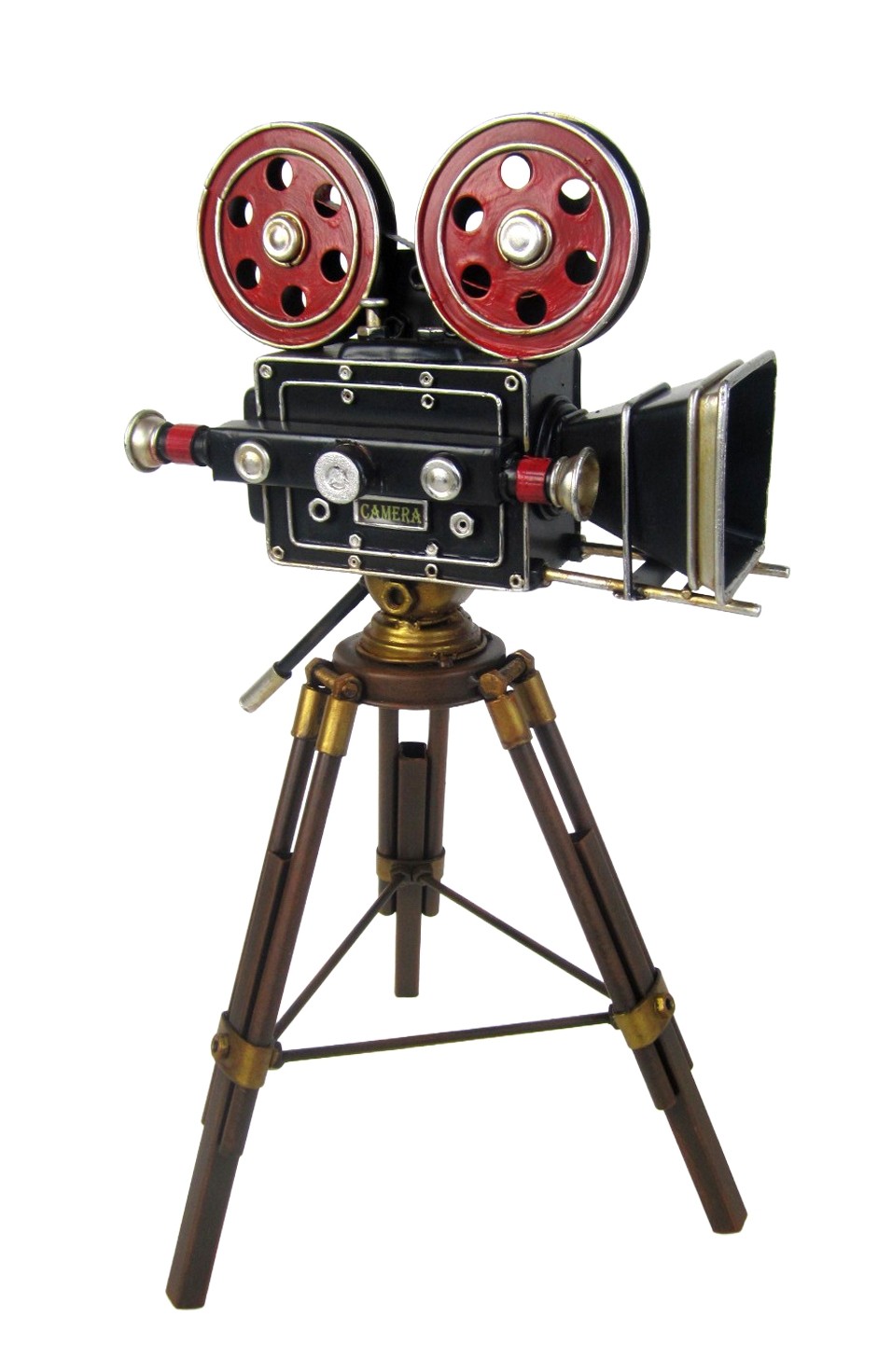 Vintage Movie Camera Replica on Tripod - 33cm