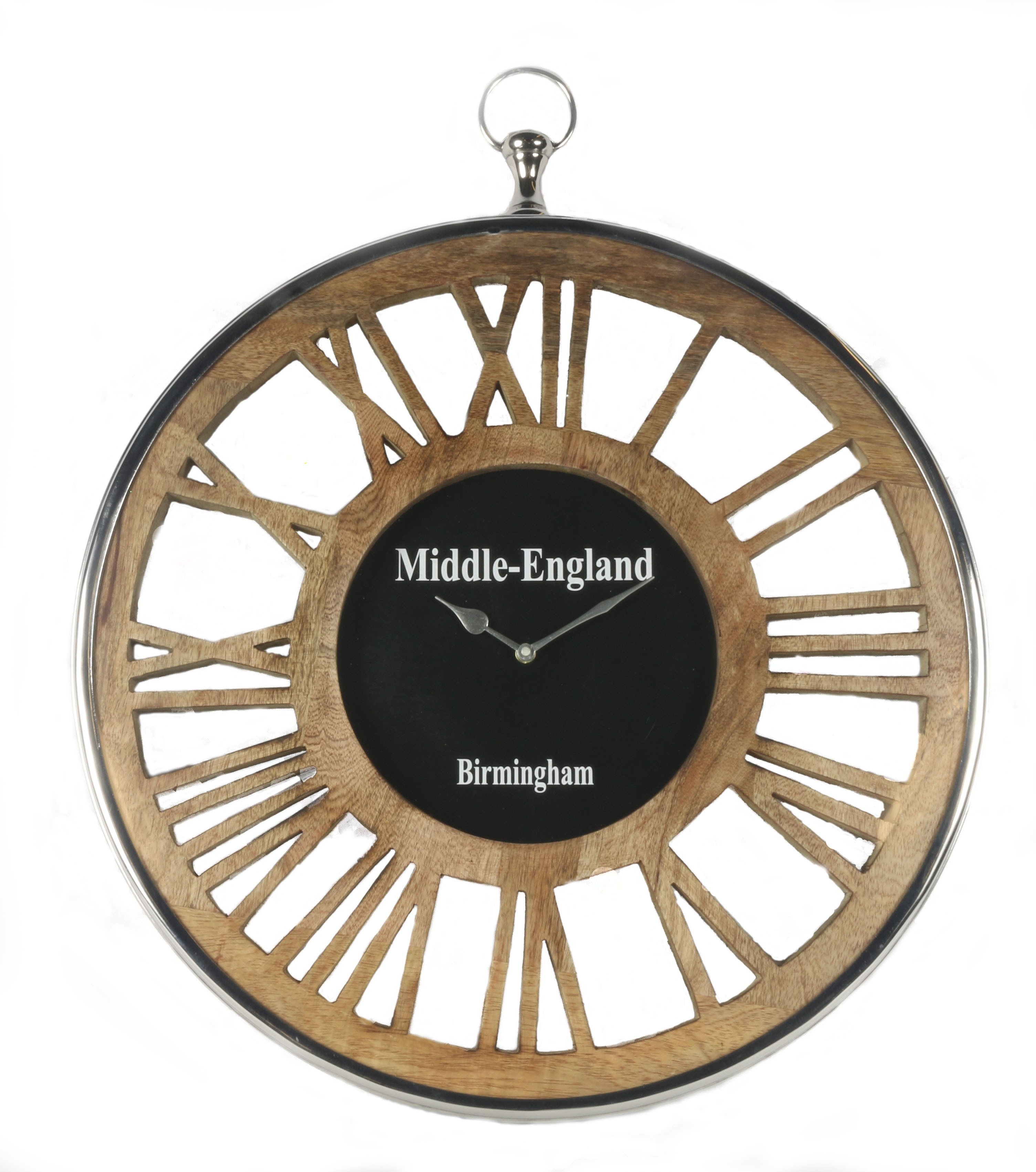 Round Wall Clock Wooden Numerals 61cm