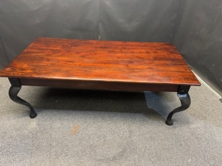 Acacia Coffee Table With Cast Iron Legs 120cm