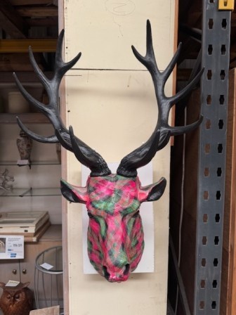 Deer Head (Red Tartan) - 86cm 