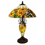 Double Lamp With Resin Base 56cm Medium - Sunflower/Butterfly Design