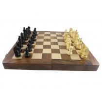 Sheesham Wood - Folding Chess Board with Pieces 30cm