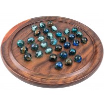 Solitaire With Glass Marbles - Sheesham Wood - 37cm