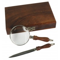 21cm Magnifying Glass & Letter Opener with Box Sheesham Wood 