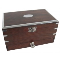 Sheesham Wood Jewellery Box with Drawer & Mirror 22.5cm