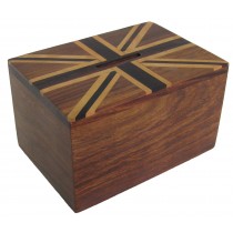 Union Jack Money Box Sheesham Wood - 12.8cm