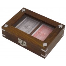 Double Cards Box (Glass Lid) 16.5cm