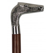 Sheesham Wood Horse Walking Stick Nickel Top 93cm