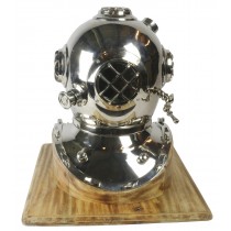 Diving Helmet On Wooden Base 44cm