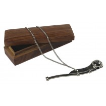 Nickel Bosun Whistle in Wood Box 15.5cm