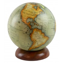 Globe On Wooden Base 23cm