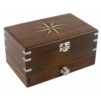 Wooden Star Design Jewellery Box 22.5cm