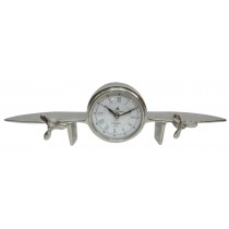 Aeroplane Design Table Clock Nickel Finish 45cm