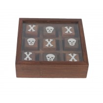 Tic Tac Skull Sheesham Wood - 12.5cm