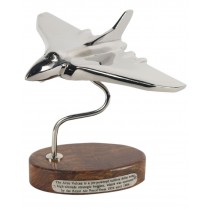 Vulcan Plane On wooden Base Nickel Plated - 19cm