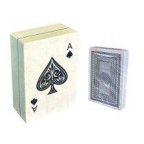 Ace of Spades Imitation Bone Card Box - 12cm