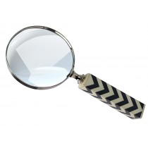 Art Deco Imitation Bone Zebra Magnifying Glass - 24cm