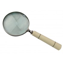 Classic Bone Handled Magnifying Glass With Gold Wire Bands - 24cm