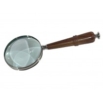 Nickel Magnifying Glass With Sheesham Handle 25cm - 10cm Dia.