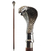 Cobra Swagger Cane - Nickel Plated & Sheseham Wood 100cm