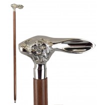 Hare Swagger Cane - Nickel Plated & Sheesham Wood 94cm  