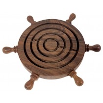 Ships Wheel Labyrinth Puzzle - Sheesham Wood 22.5cm