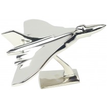 Small Vulcan Plane on Metal Stand  Nickel Plated Aluminium - 21cm