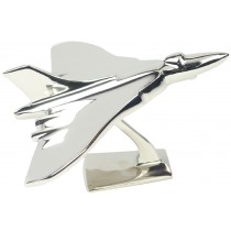 Nickel Plated Aluminium Small Vulcan Plane on Metal Stand - 21cm - SECONDS