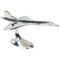 Concorde Plane  on Metal Stand  Nickel Plated Aluminium - 30cm 