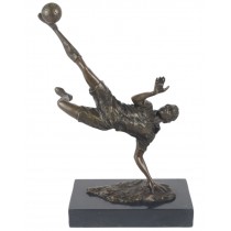 Bronze Footballer On Marble Base 33cm