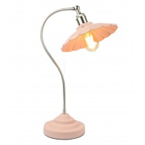 Daisy Lamp Textured Pink Shade/Base - Satin Chrome Arm 52cm (Bulbs Not Included)