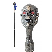 Cyborg Skull Swagger Cane / Walking Stick 92cm