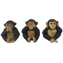 Set Of 3 Monkeys - Hear Speak, & See No Evil - 9cm