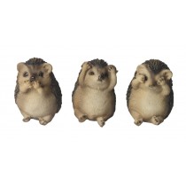 Set Of 3 Hedgehogs - Hear Speak, & See No Evil - 8cm