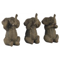 Set Of 3 Elephants - Hear Speak, & See No Evil  - 11.5cm