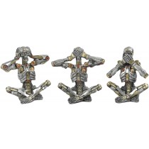 Set of 3 No Evil Steampunk Skeletons 10.5cm